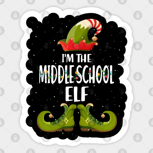 Im The Middle School Elf Christmas Sticker by intelus